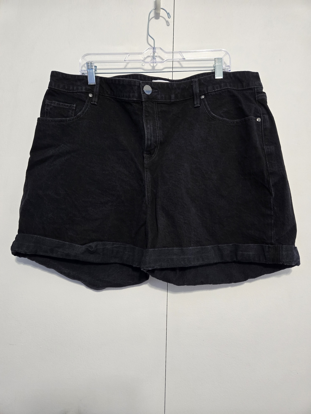 Lane Bryant Mid Rise Boyfriend Denim Shorts Black Size 18 Plus Size